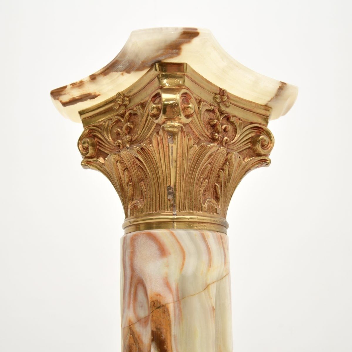 Antique Onyx And Gilt Metal Corinthian Column photo Home Decor