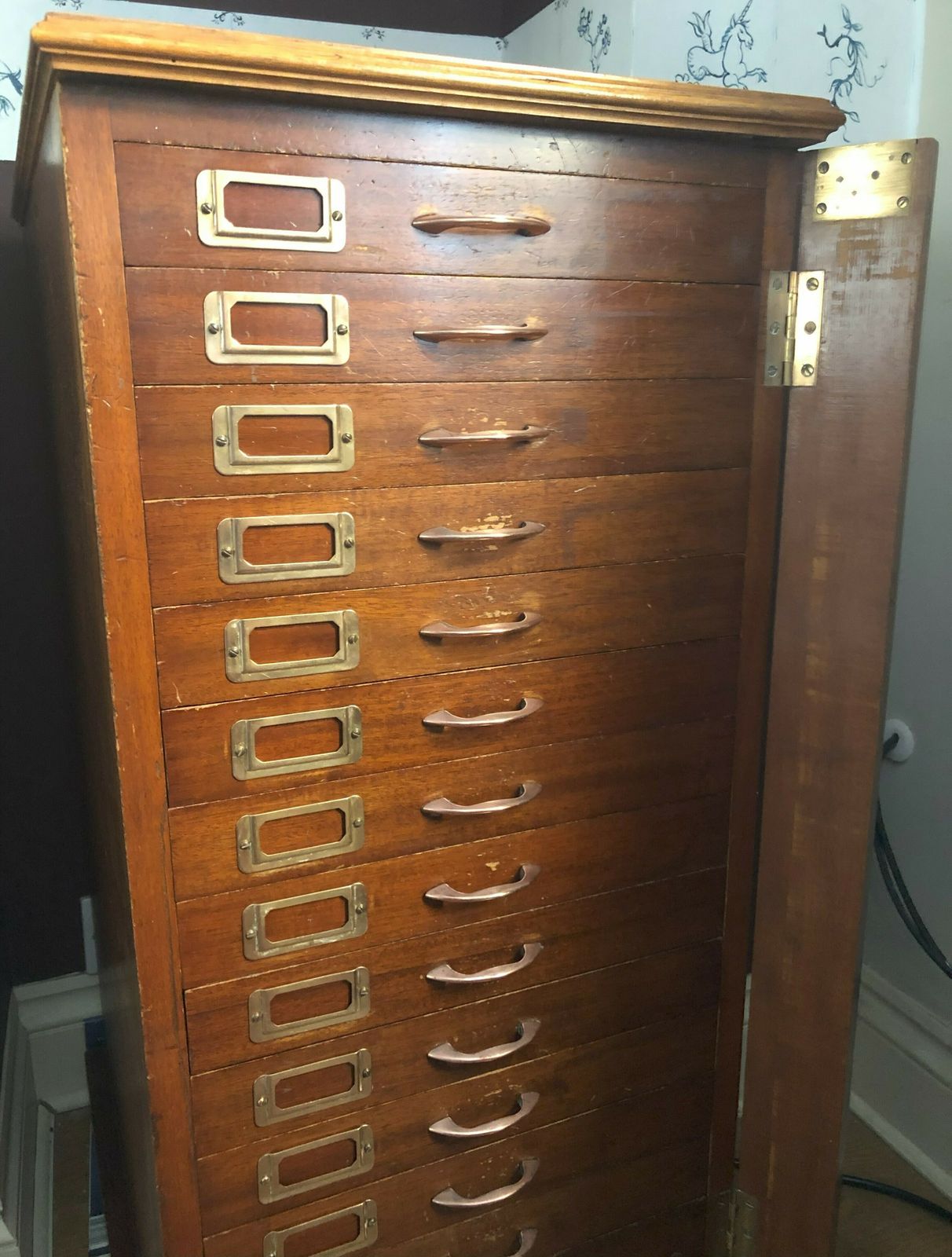 Mid 20th Century Wooden Set Of Bank Drawers photo furniture