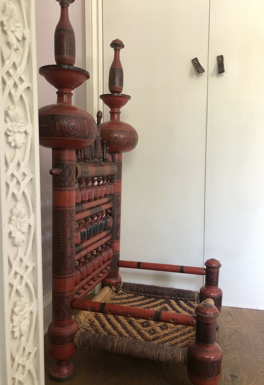 Old Punjabi Traditional Wedding Chair With Hand Painted Decoration photo furniture