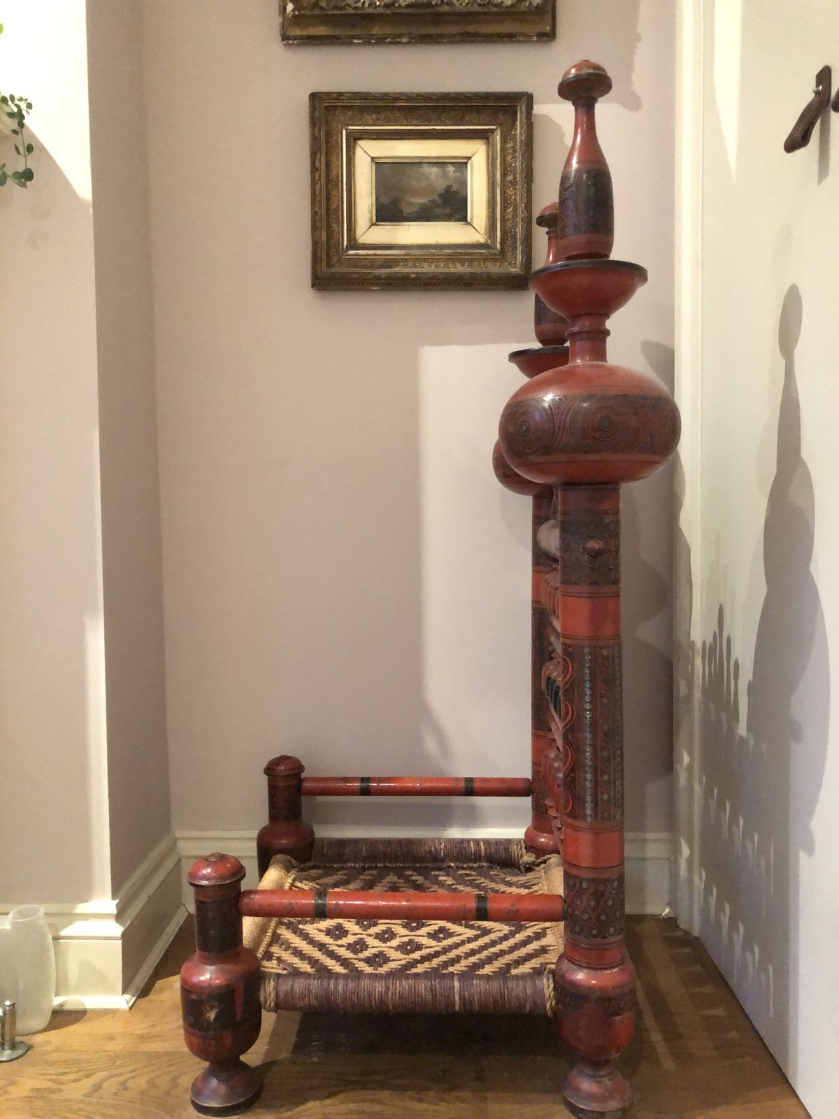 Old Punjabi Traditional Wedding Chair With Hand Painted Decoration photo for sale