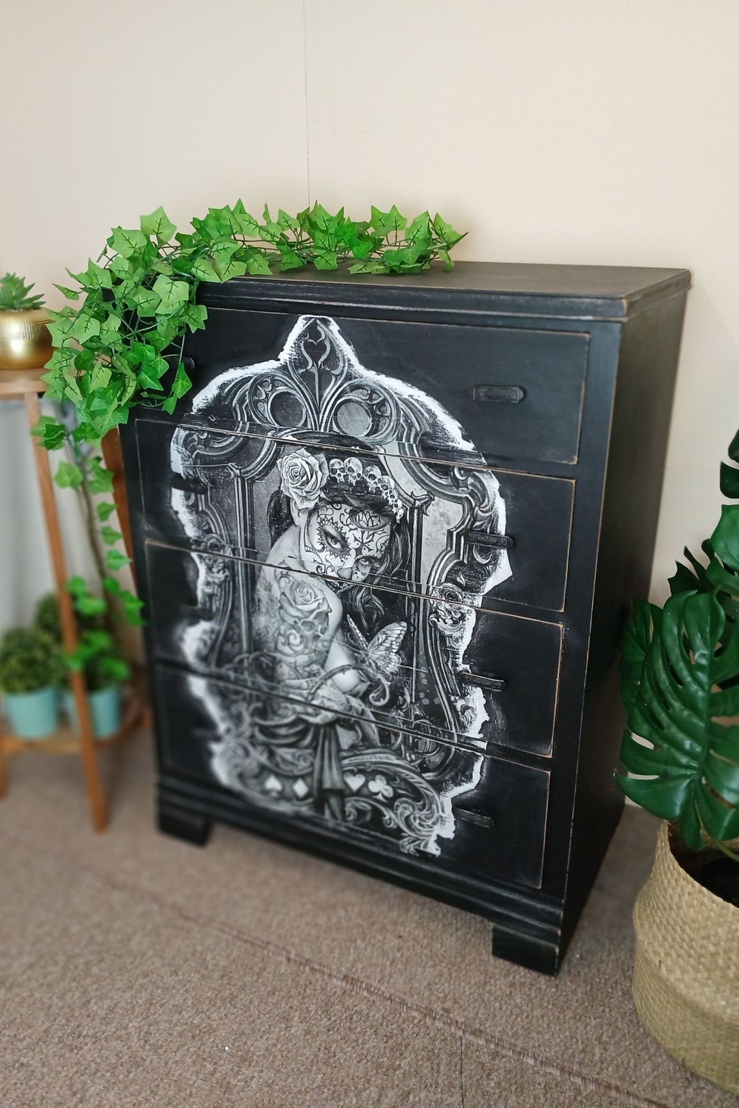 Day Of The Dead Chest Of Drawers Bedroom Furniture Black Chest Of Drawers photo buy