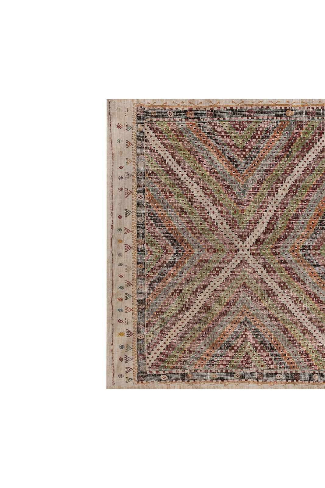 Vintage Turkish Flat Weave Jajim Kilim Rug 6'8'' X 10'4'' photo for sale