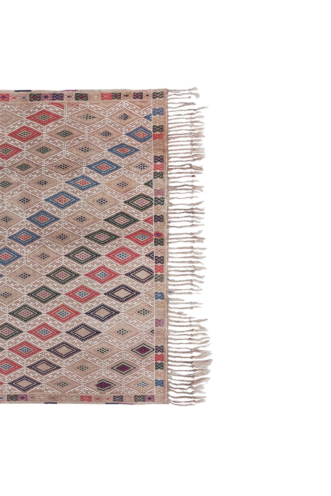 Vintage Embroided Jajim Kilim Rug 4'9'' X 6'9'' photo for sale