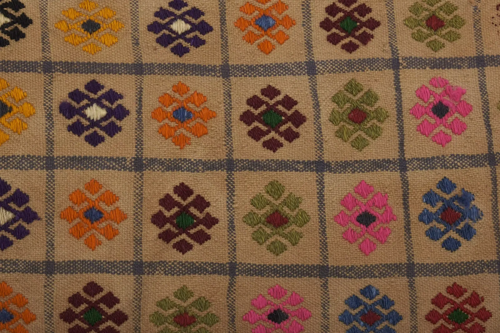 Hand Woven Geometric Turkish Oushak Kilim Wool Rug 7'5'' X 10'8'' photo vintage