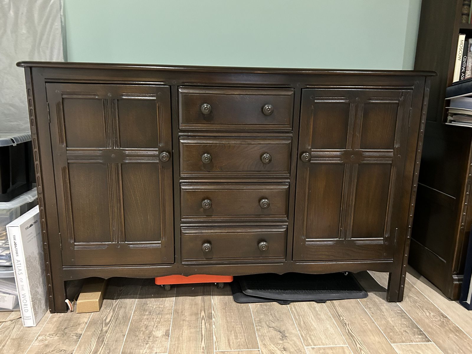 Old Colonial Dark Sideboard. H750mm, L980mm, W55mm. Good Condotion
