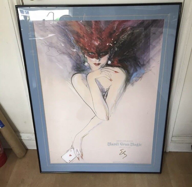 Mardi Gras New Orleans Signed Richard Ely Artist Proof Modern Art Poster /Print photo furniture