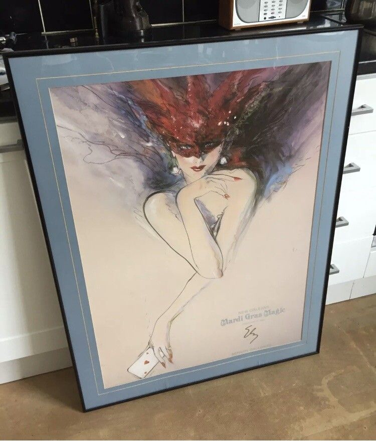 Mardi Gras New Orleans Signed Richard Ely Artist Proof Modern Art Poster /Print photo Art