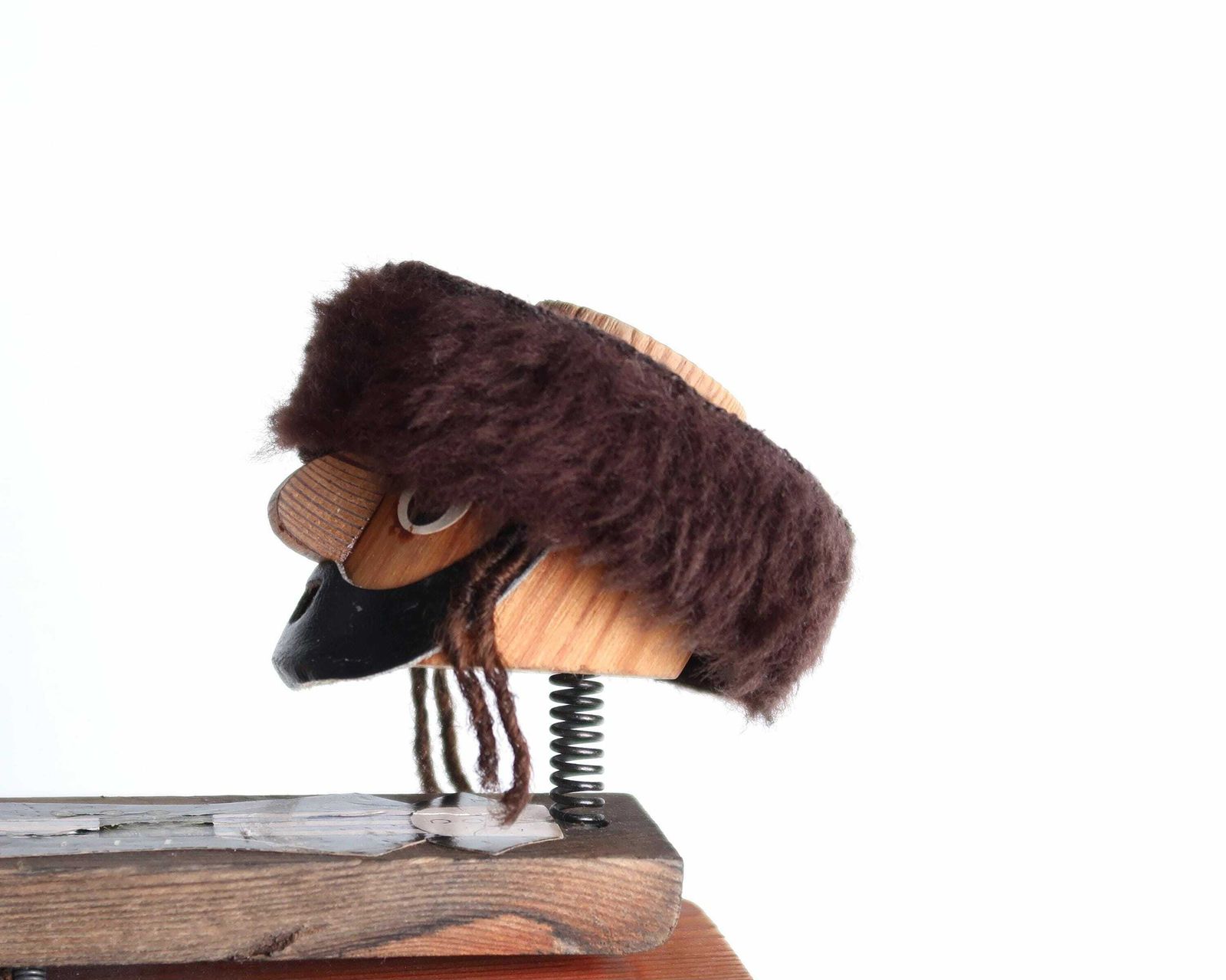 Frank Meisler Wooden Bobblehead Figurine : Israeli Man, Memo Clamp, 1960s / Sculpture, Israel, Bobble Head, Jewish Art photo 166.0