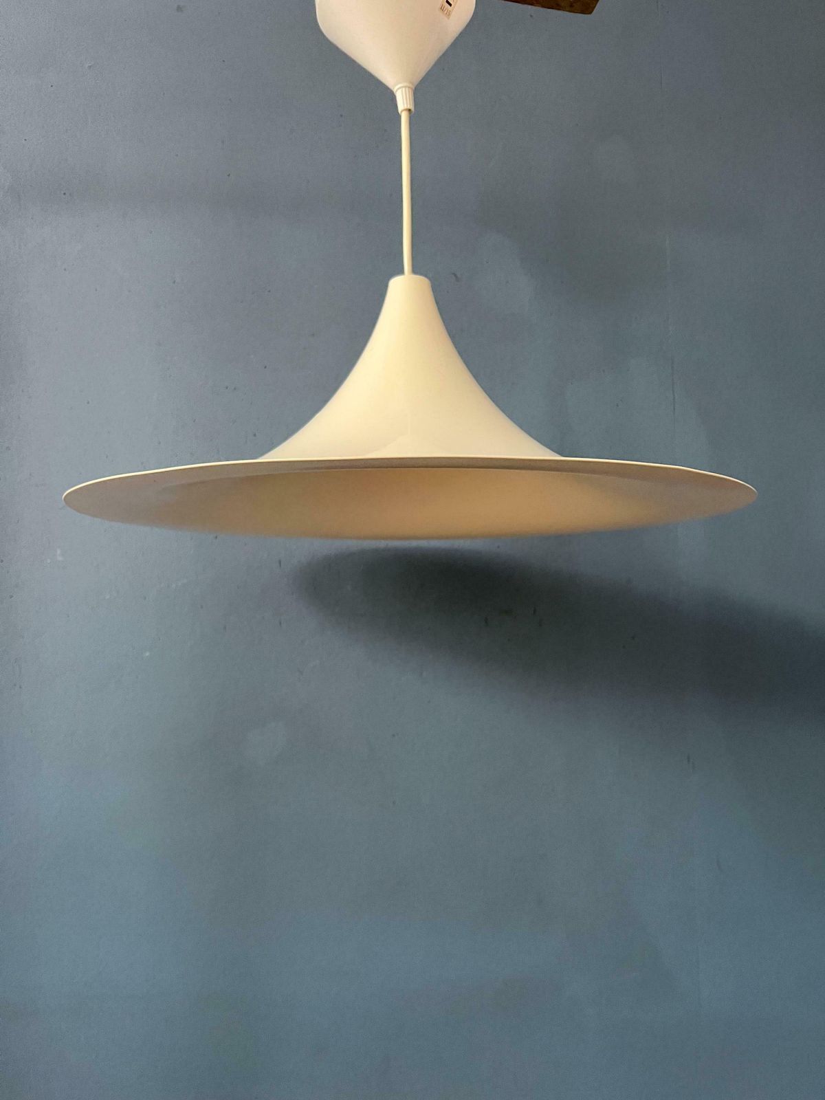 Mid Century Beige Space Age Witch Hat Pendant Light photo buy