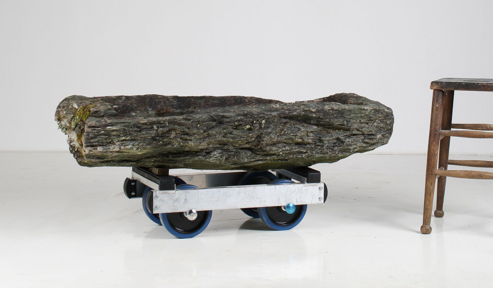 17th Century Large Stone Trough Garden Feature Weathered Moss Bonsai Carved Stone photo vintage