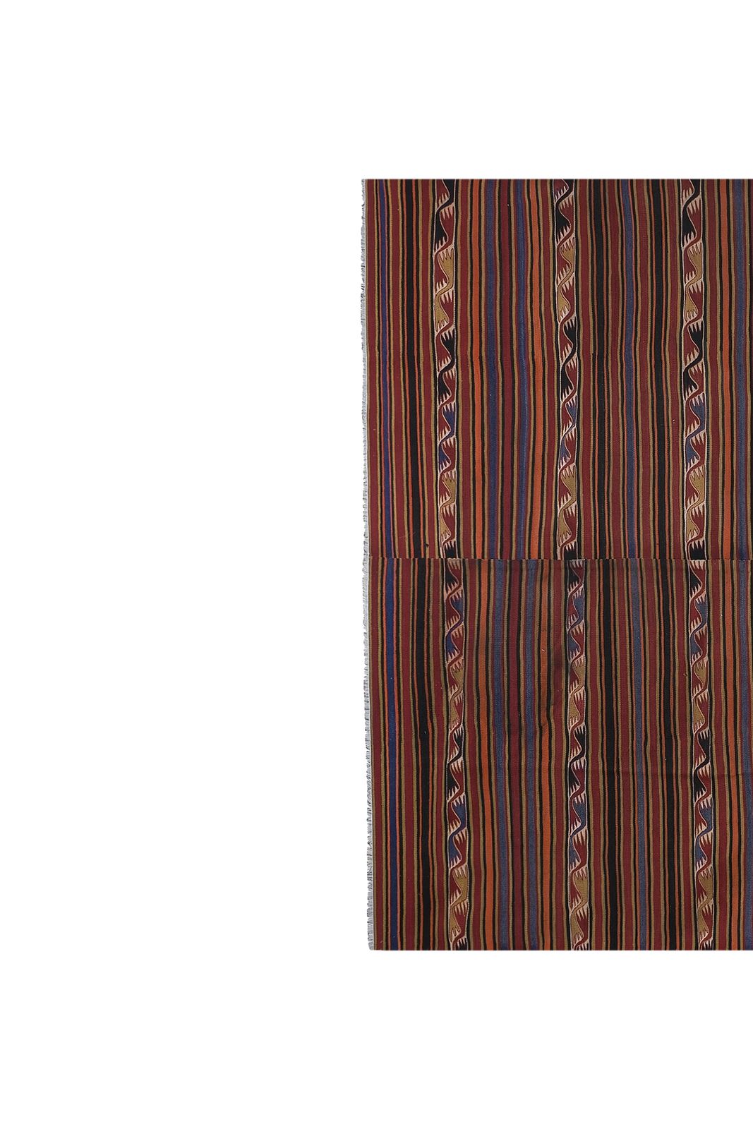 photo for sale 1960s Oversize Bohemian Striped Wool Kilim Rug 9' X 12'5"