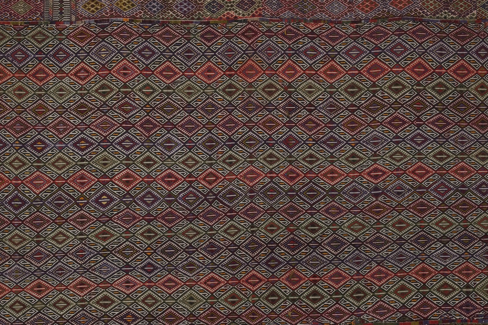 Mid Century Modern Central Anatolian Kilim Rug With Stripes 4'6'' X 11'7'' photo Textiles
