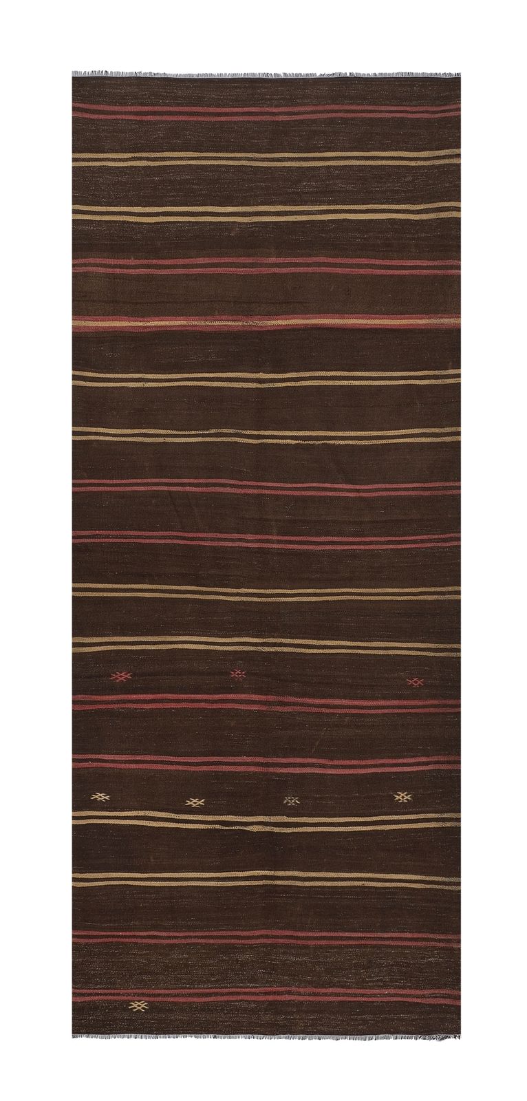 Turkish Stripe Goat Hair Kilim Rug 5'3" X 12'5"