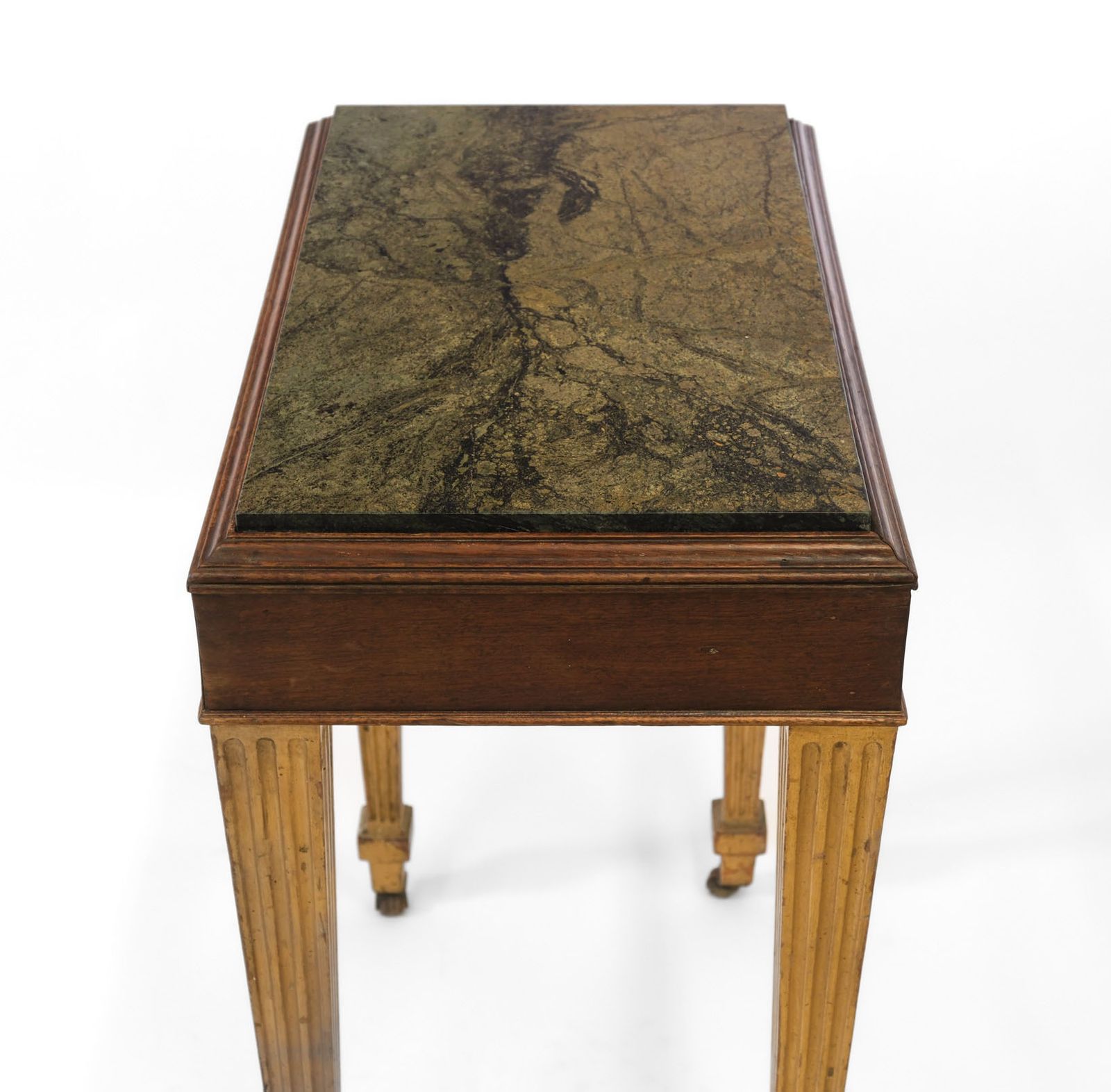 Early 19th Century Small Green Alps Marble Mahogany & Gilt Console Table photo furniture