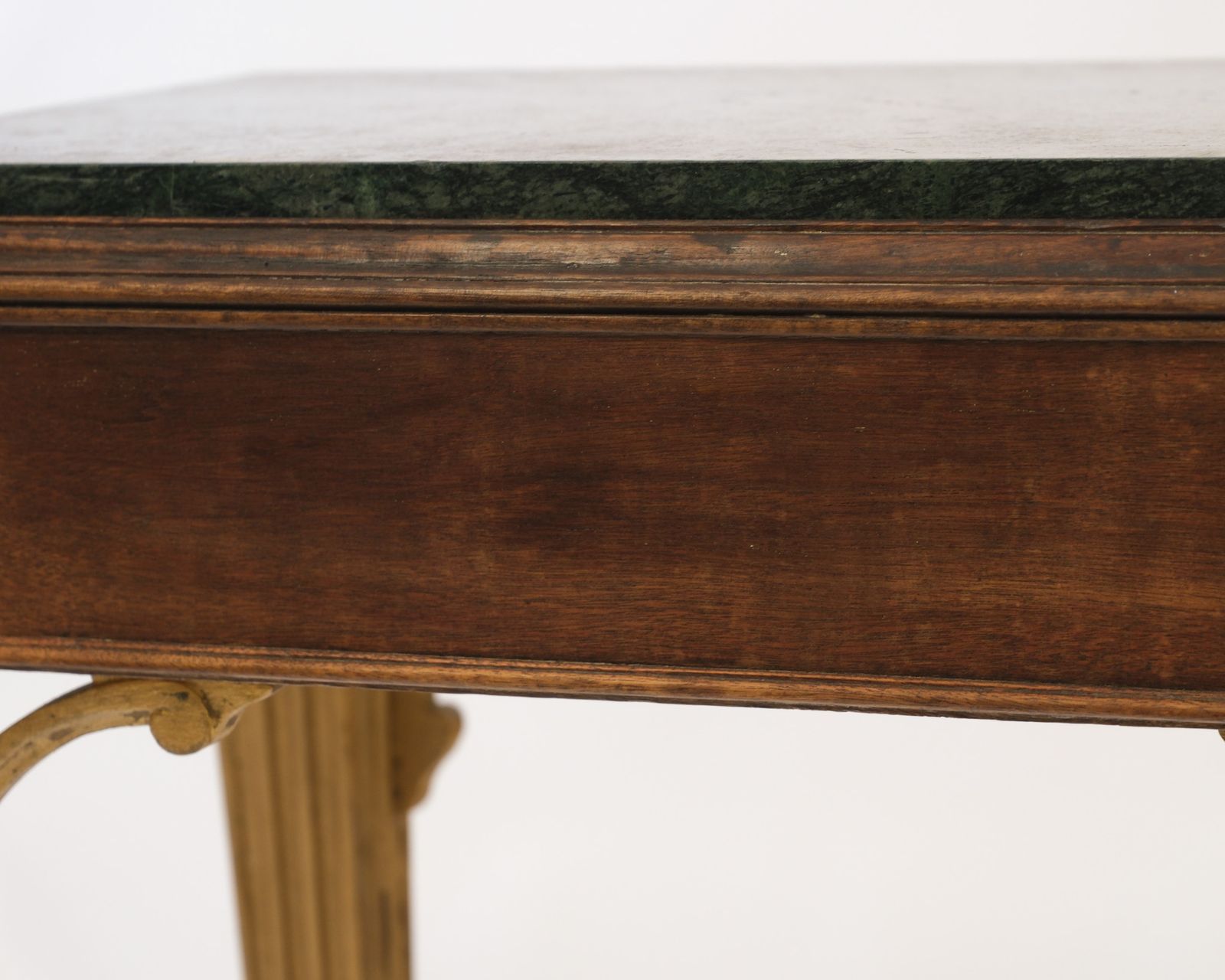 photo furniture Early 19th Century Small Green Alps Marble Mahogany & Gilt Console Table