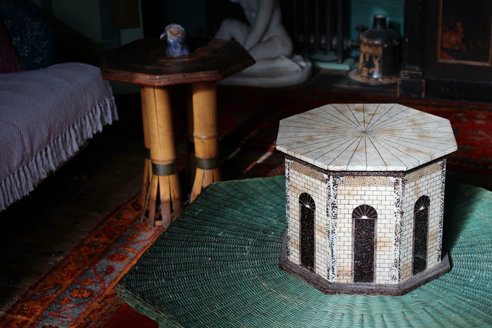 Eggshell Lacquered Box & Cover Summer House By Artist Thierry Voeltzel photo furniture