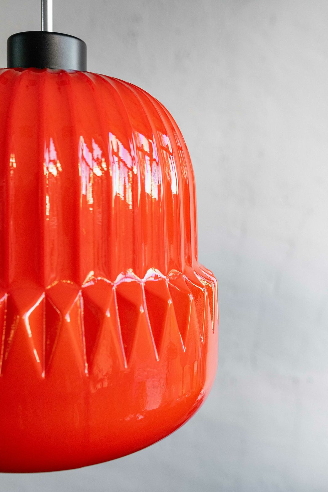 photo furniture Vintage Czechoslovak Glass Hanging Lamp By Osvětlovací Sklo, 1970s