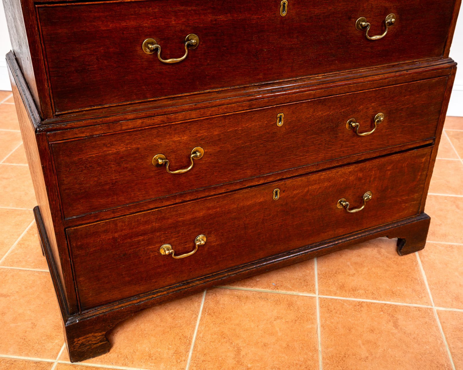 Georgian Oak Chest On Chest Of Drawers 1750 Antiqu.E Storage Country House Commode Tallboy Farmhouse Rusti.C Six Drawers Brass George II photo 3450.0