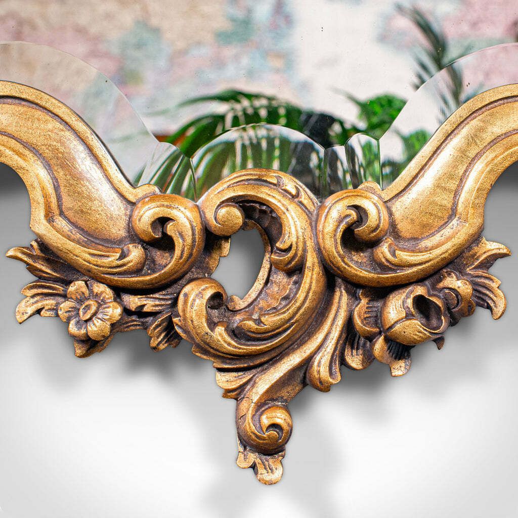 Antique Baroque Wall Mirror, French, Giltwood, Vanity, Hallway, Edwardian, 1910 photo buy