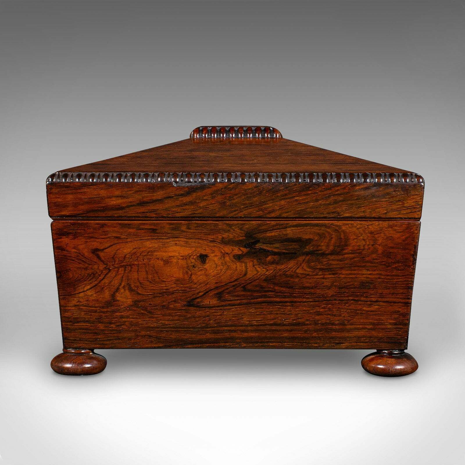Antique Sarcophagus Keepsake Box, English, Velvet Lined, Glove Case, Regency photo Home Decor