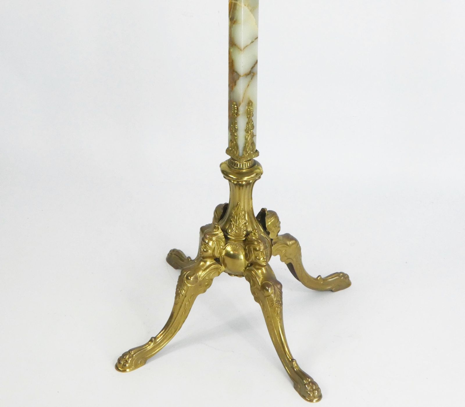 Mid Century Italian Ornate Brass And Onyx Free Standing Rack, Vintage Hall Tree Hollywood Regency Style With Women Figures, Hat Rack