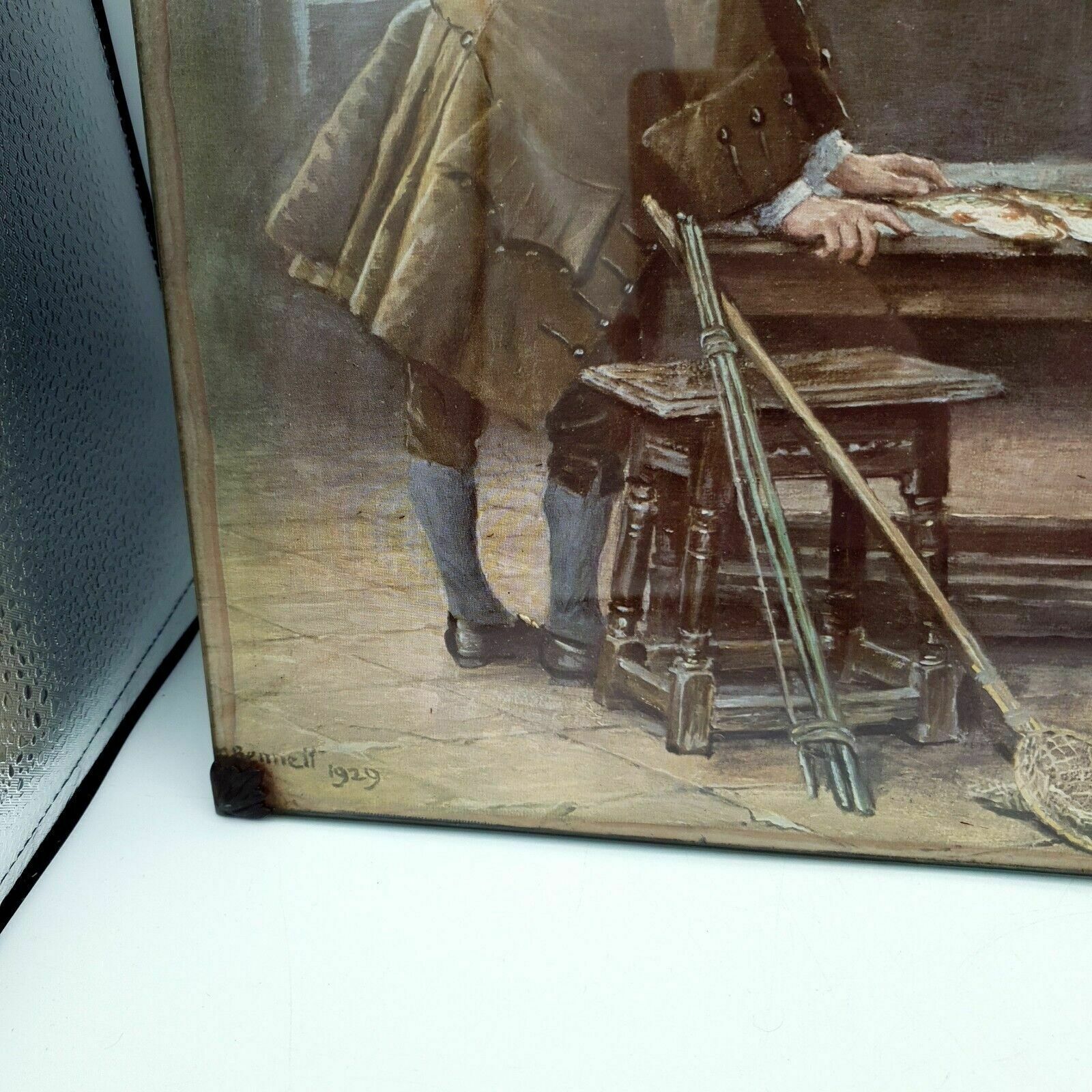 F.M Bennett Print Pride Of Capture Glass Front Woodblock Back From Original 1929 photo for sale