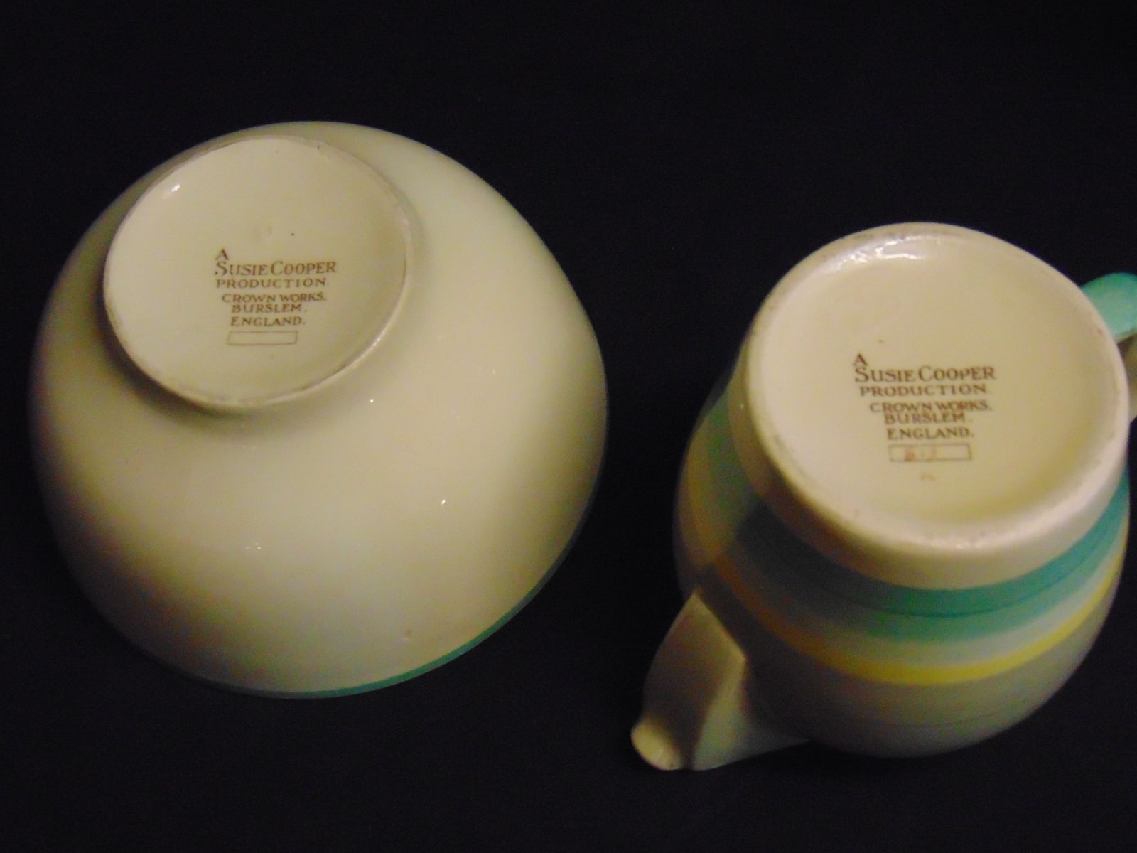 Art Deco Susie Cooper Teapot, Milk Jug And Sugar Bowl photo vinterior