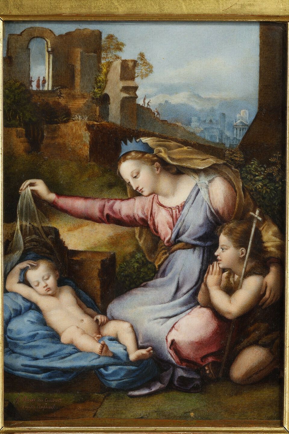 The Virgin And Child With Little St. John, Known As The Virgin With Veil Or The Virgin With Blue Diadem (Louvre), After Raphael (1483 1520) photo furniture