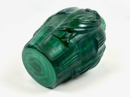 photo for sale Art Deco Malachite Glass Ingrid Vase Attributed To Artur Pleva For Curt Schlevogt, 1950s