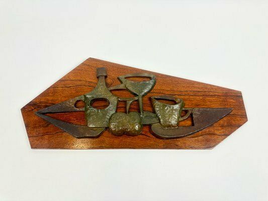Mid Century Czech Wall Relief In Aluminium, 1950s