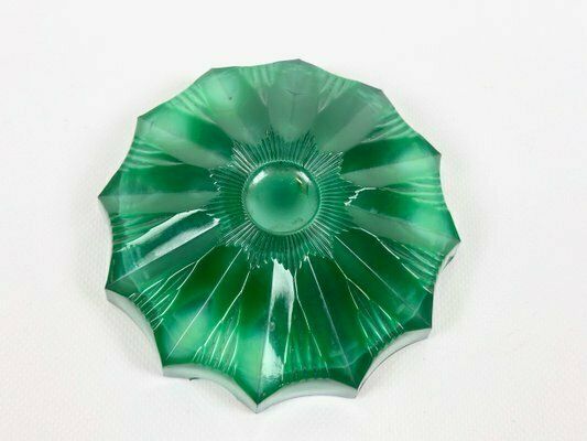 Bohemian Malachite Ashtray From Jablonec Glassworks, 1960s photo for sale