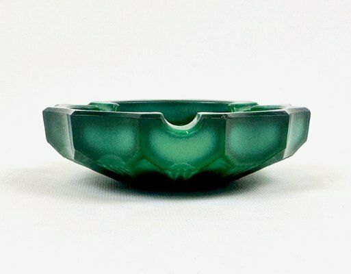Bohemian Malachite Ashtray From Jablonec Glassworks, 1960s photo 153.0