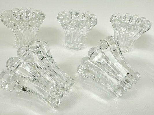 Crystal Bubble Glass Candleholders From San Marco, West Germany, 1970s, Set Of 9 photo Home Decor