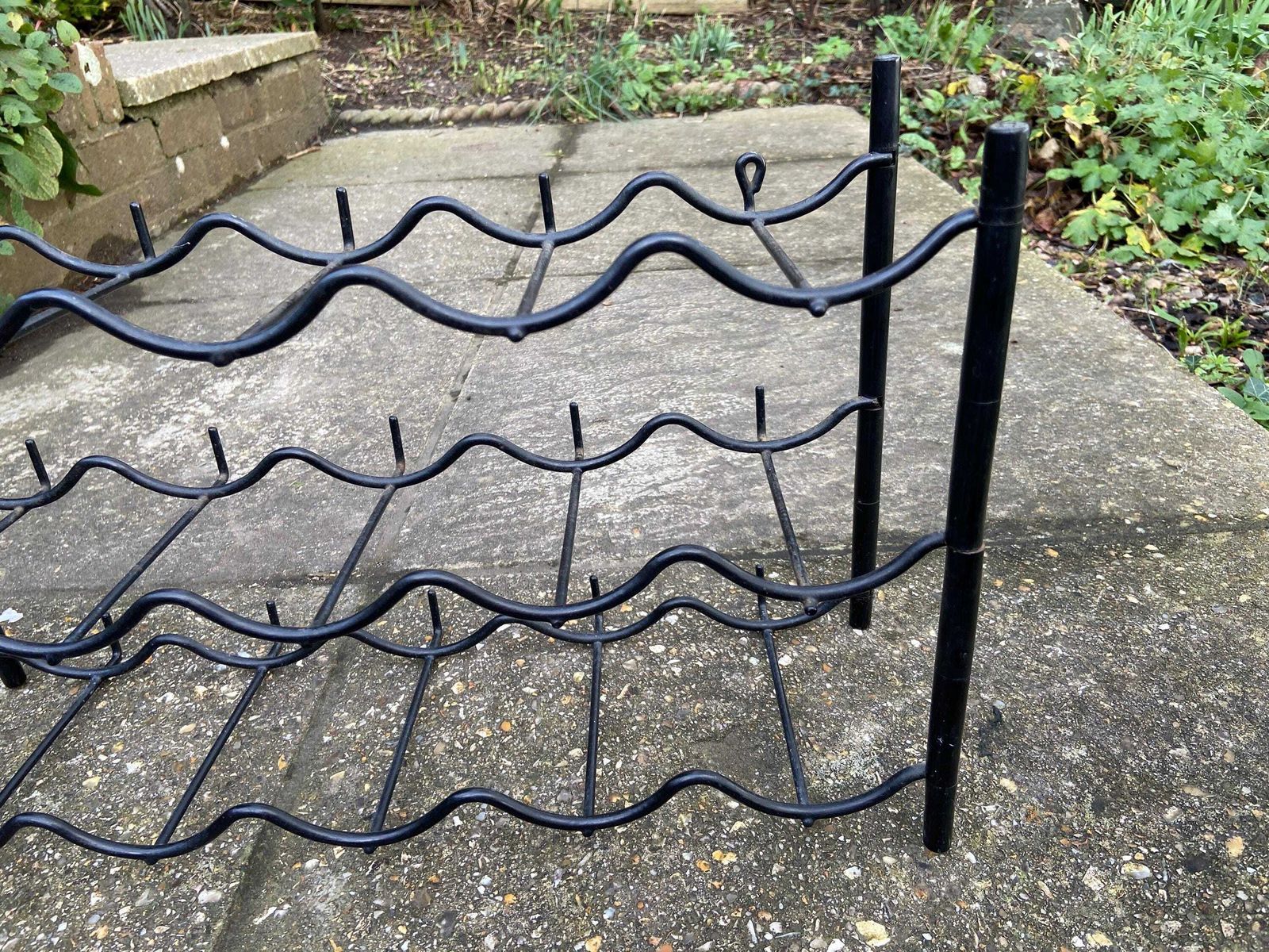 Retro 1970s Plastic And Metal Wine Rack For Up To 15 Bottles Of Wine   Surface Or Wall Mounted, Auriol Style photo vintage