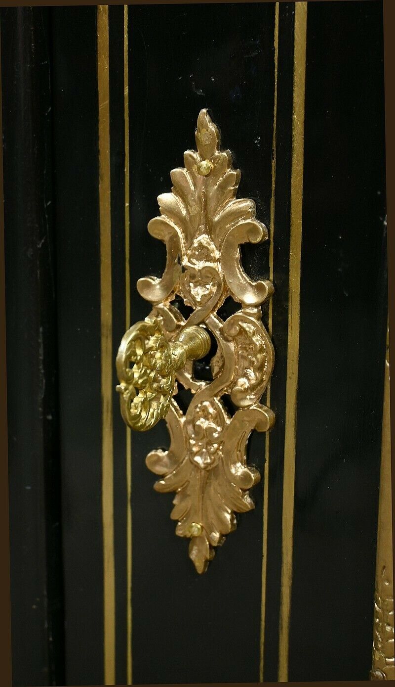 photo vintage Blackened Pearwood Sideboard, Napoleon III Period – Mid 19th Century
