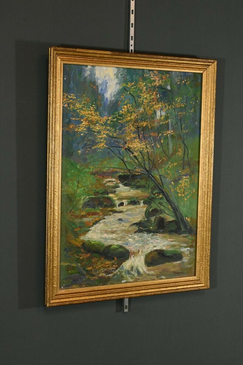 Oil On Canvas “Stream In The Forest” Signed A. Markowicz – Early 20th Century photo furniture