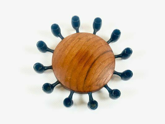 Danish Teak And Cast Iron Candleholder From Digsmed, 1964