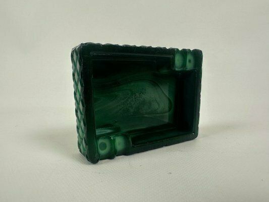 Bohemian Malachite Ashtray From Jablonec Glassworks, 1960s photo 95.0