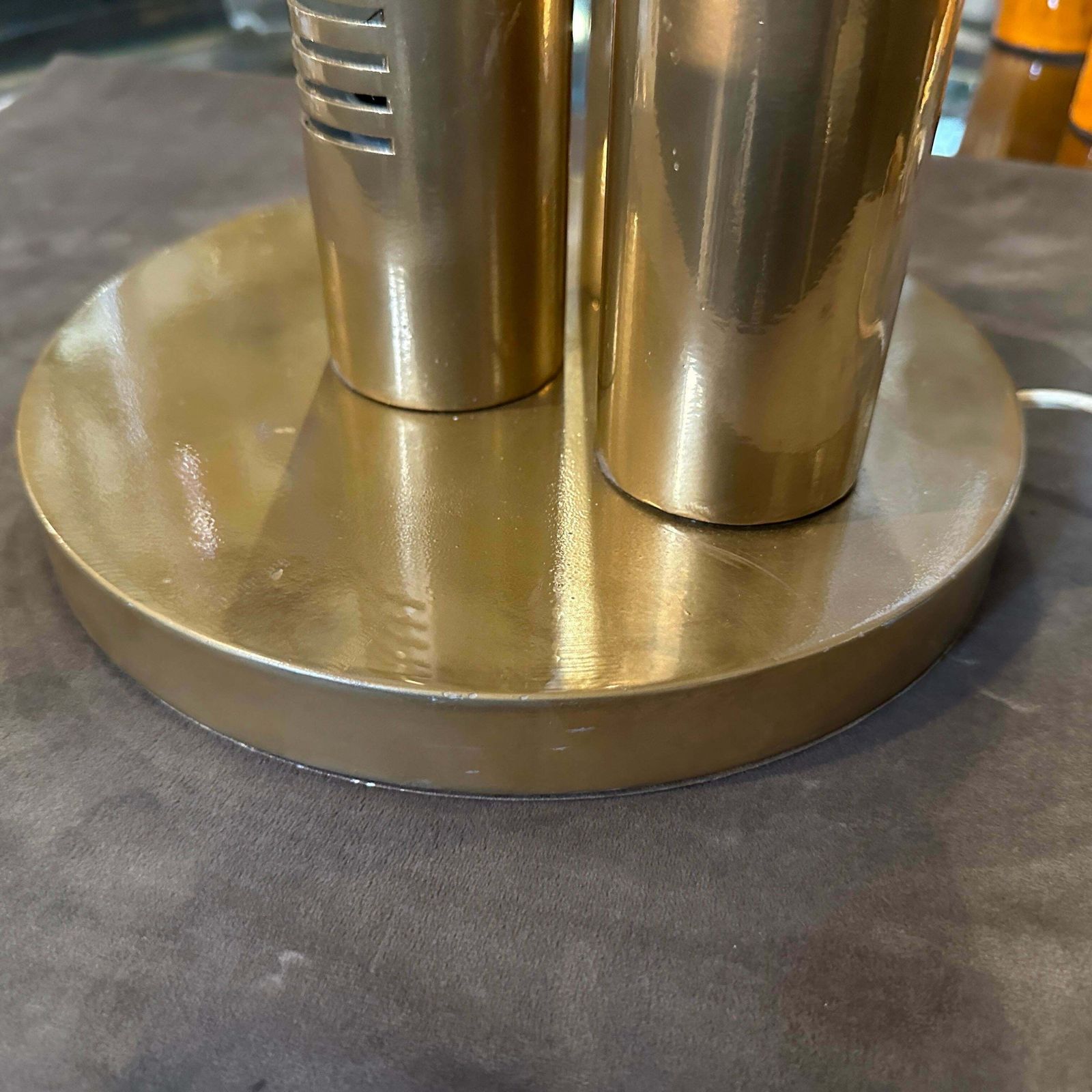 photo furniture 1970s Gio Ponti Style Mid Century Modern Gilded Metal Italian Table Lamp
