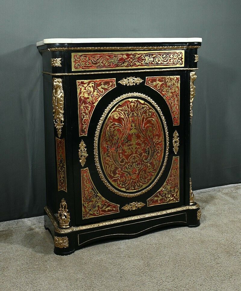 “Boulle” Marquetry Entryway Cabinet, Napoleon III Period – Mid 19th Century photo furniture