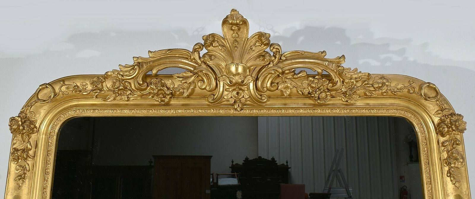 Important Gilded Wooden Mirror, Louis XV Style – 1st Part Of The 19th Century photo 2430.0