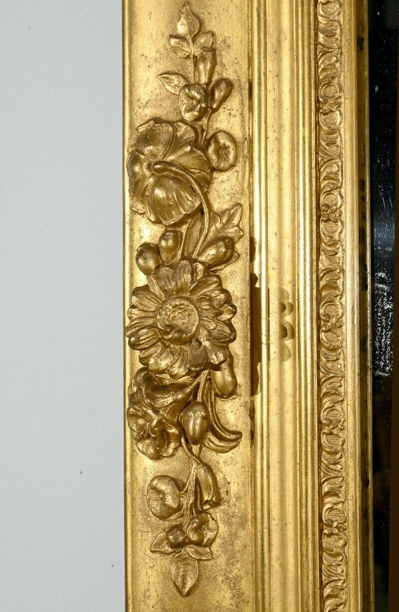 photo for sale Important Gilded Wooden Mirror, Louis XV Style – 1st Part Of The 19th Century