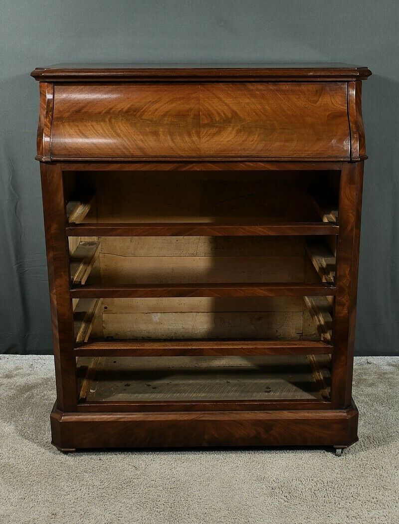 photo vintage Mahogany Burl Veneer Dresser, Louis Philippe Style – Late 19th Century