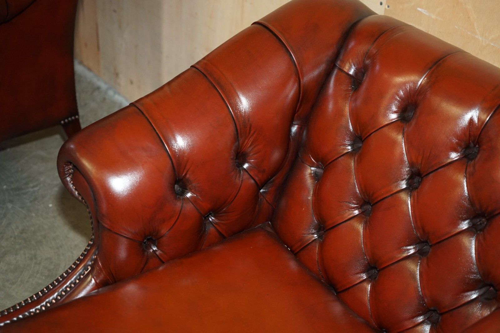 Fine Pair Of Restored Chesterfield Lutyens Viceroy Brown Leather Club Armchairs photo vinterior