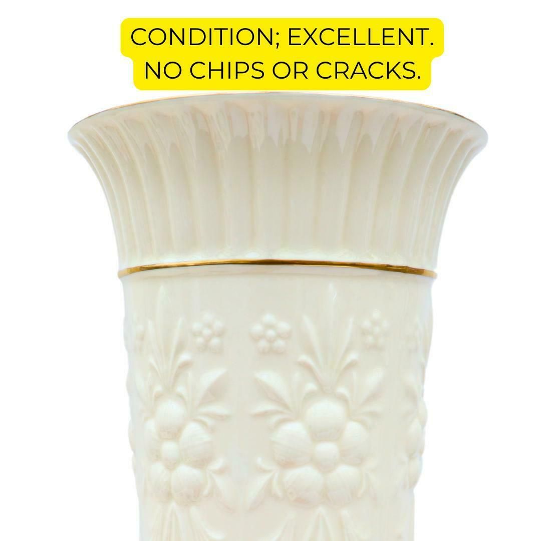 Vintage Aynsley English Fine Bone China Camellia Vase H 9.2 Inches Rare. photo for sale