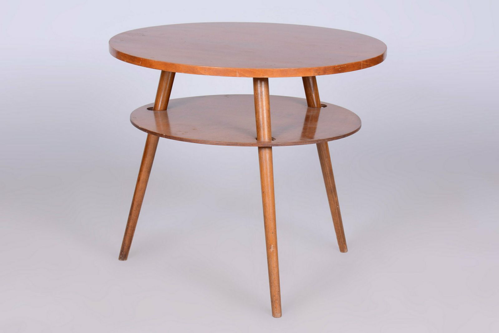 Original Mid Century Coffee Table, Walnut, Beech, Czech, 1950s