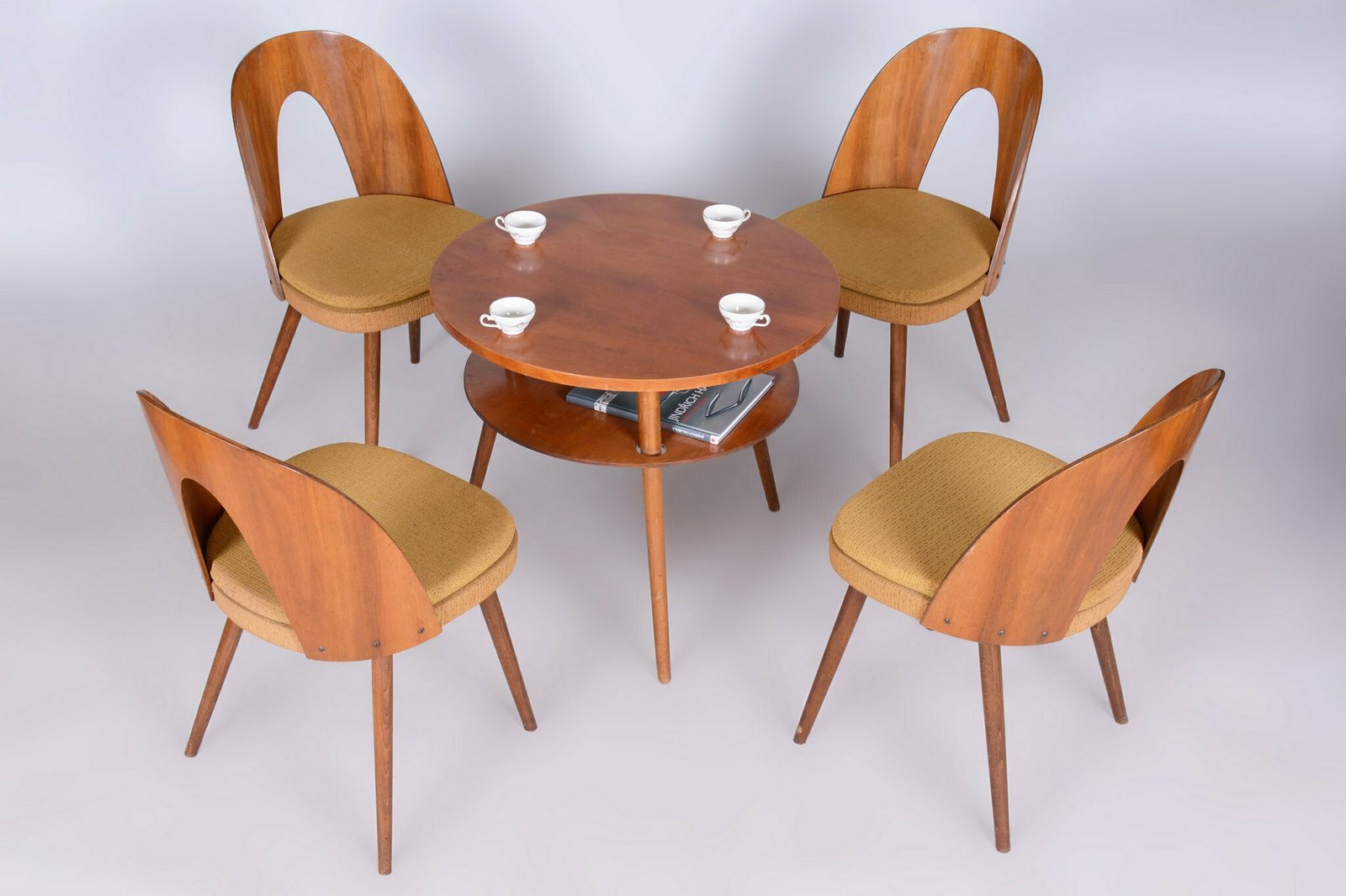 photo for sale Original Mid Century Coffee Table, Walnut, Beech, Czech, 1950s