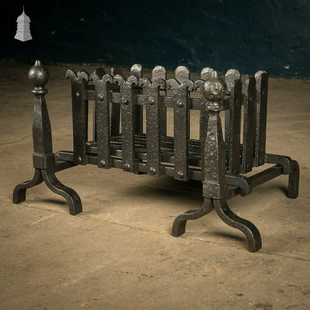 Firebasket And Fire Dogs, Cast Iron photo Home Fixtures