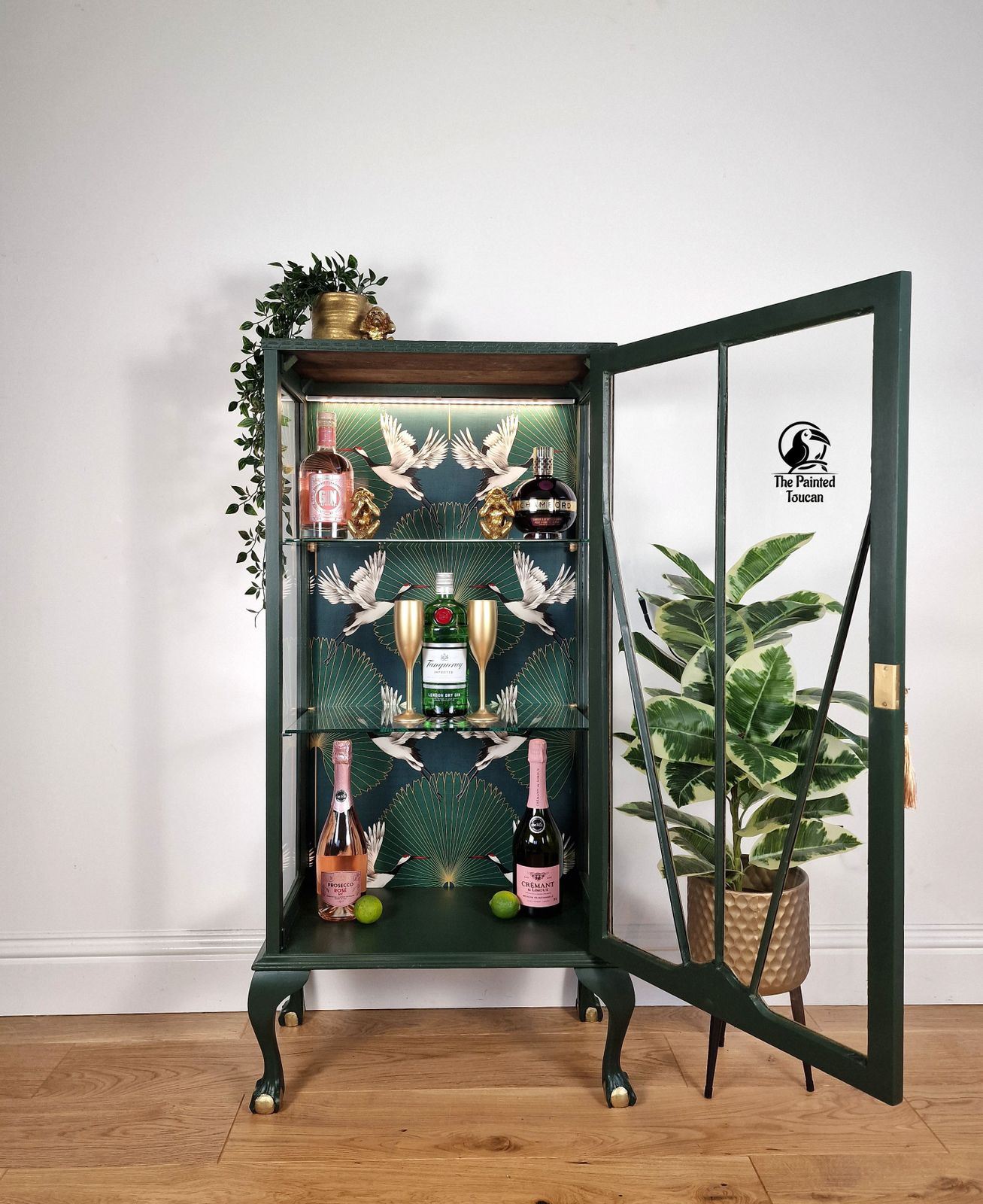 Art Deco Green Drinks Cocktail Display Cabinet Custom Order photo furniture