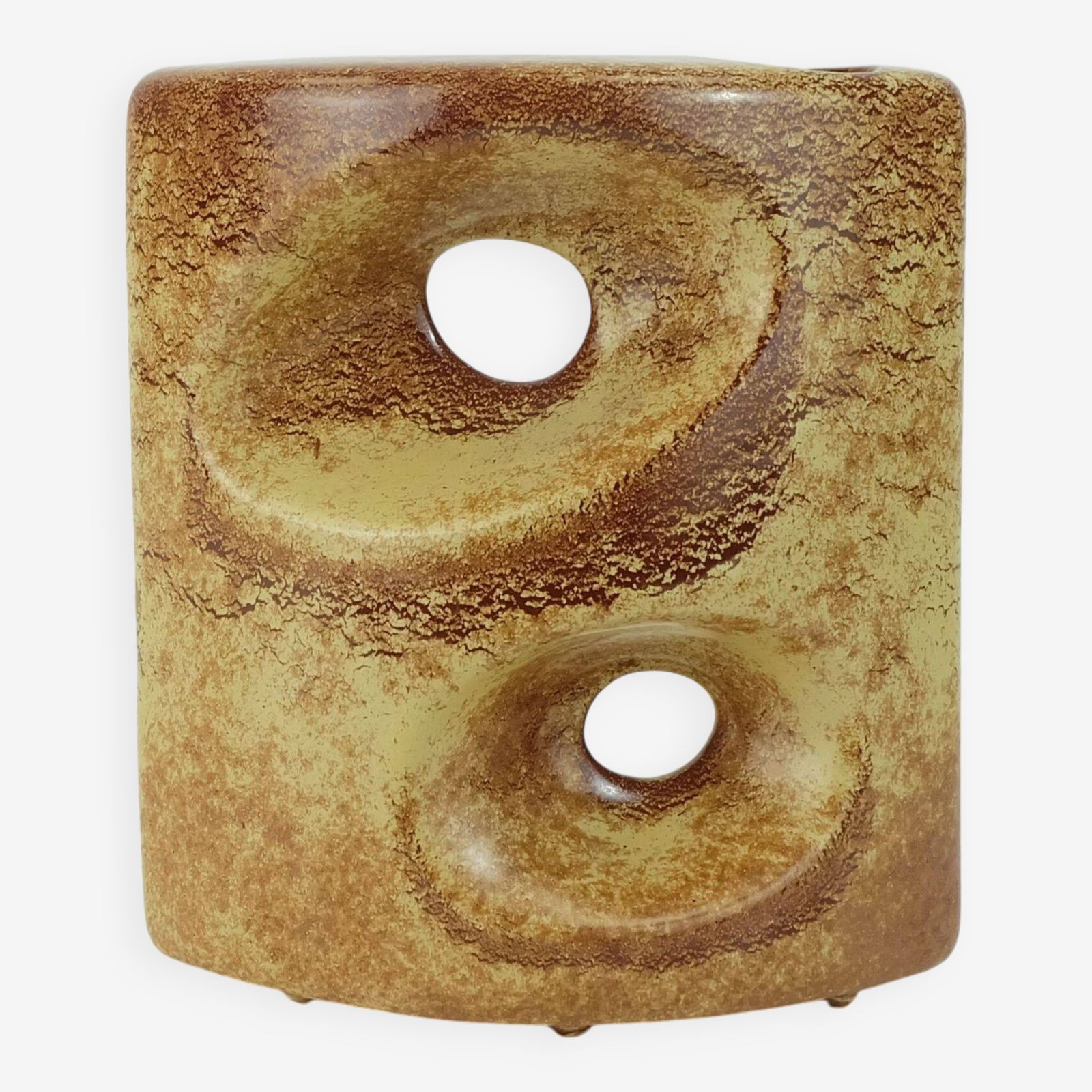 Very Beautiful Sculptural Bertoncello Italy Ceramic Vase Roberto Rigon 1970s Model 911